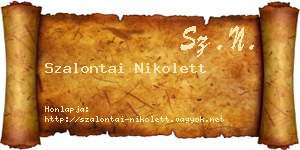 Szalontai Nikolett névjegykártya